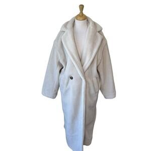 FARROW Sherpa Teddy Pea Coat Cream Size M/L Style# MJK6032